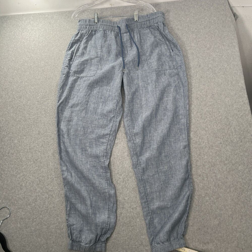 Athleta Cabo Linen Jogger in Chambray Blue, Size 16